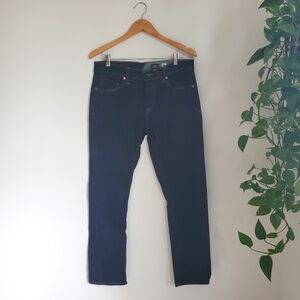 VOLCOM | Dark Blue Indigo Vorta Slim Straight Denim Jeans (32)